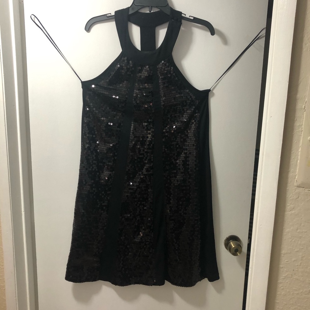 INC BLACK SEQUINS DRESS